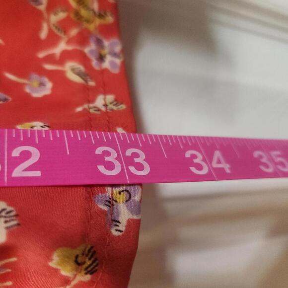 AEO Cute Floral Red/Orange Summer Mini Dress- Size 4 - Picture 9 of 9